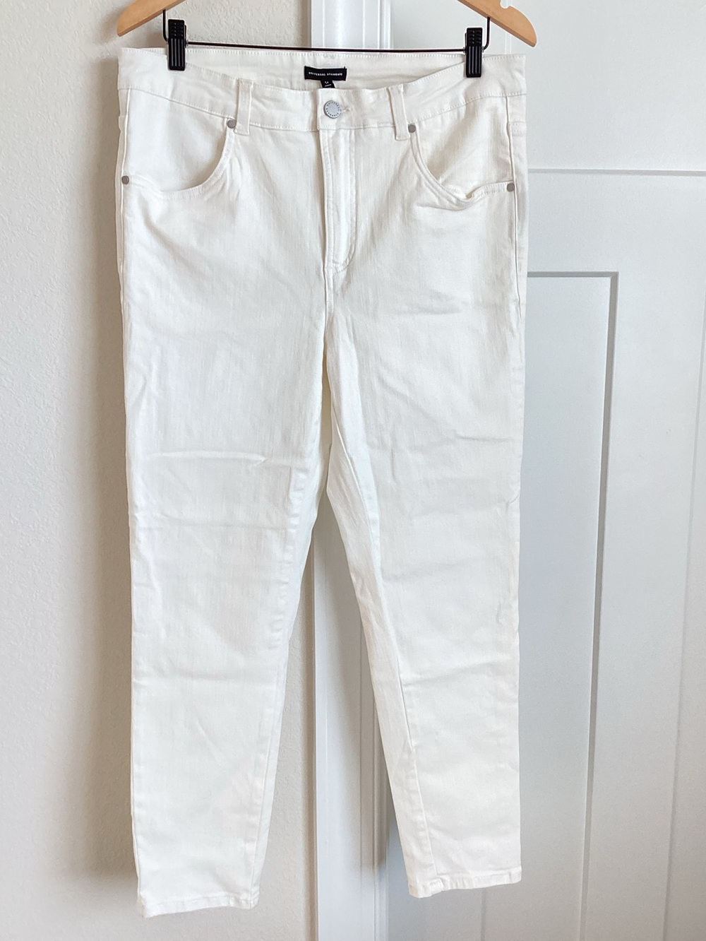 Universal Standard White Jean High-Rise Skinny New 28 Solid White Anthropologie - Picture 2 of 11